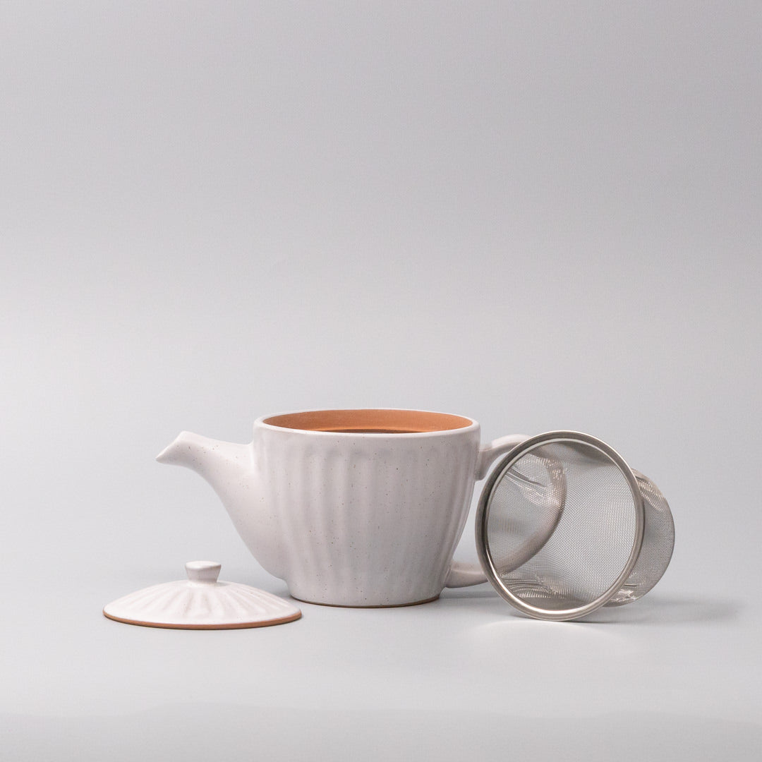 Teapot 480ml Speckled White Ridge Glaze V637-C0883