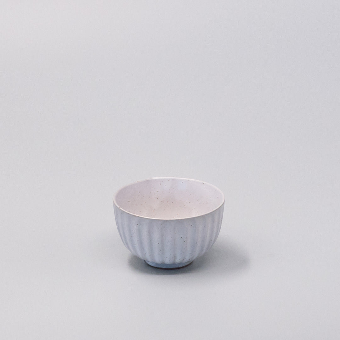 Tea Cup Ridged 150ml Speckled White V637-C0885