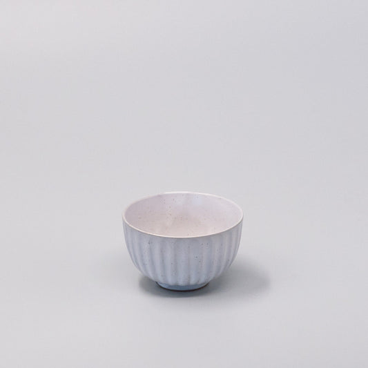 Tea Cup Ridged 150ml Speckled White V637-C0885
