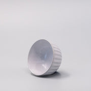 Tea Cup Ridged 150ml Speckled White V637-C0885