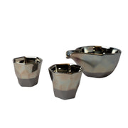 Sake Set Faceted Ink Glaze V637-C0895
