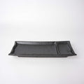 Sashimi Plate Inbuilt Sauce Dish 25cm Black Bamboo Glaze V637-C0935
