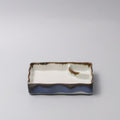 Sushi Plate Inbuilt Sauce Dish 15cm Tenmokku Edge Design V637-C0937