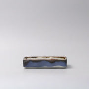 Sushi Plate Inbuilt Sauce Dish 15cm Tenmokku Edge Design V637-C0937