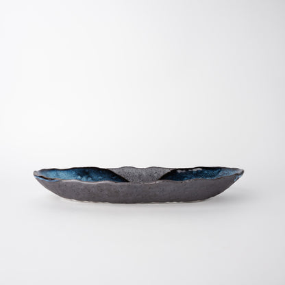 Organic Platter Oval 32cm Storm Glaze V637-C0940