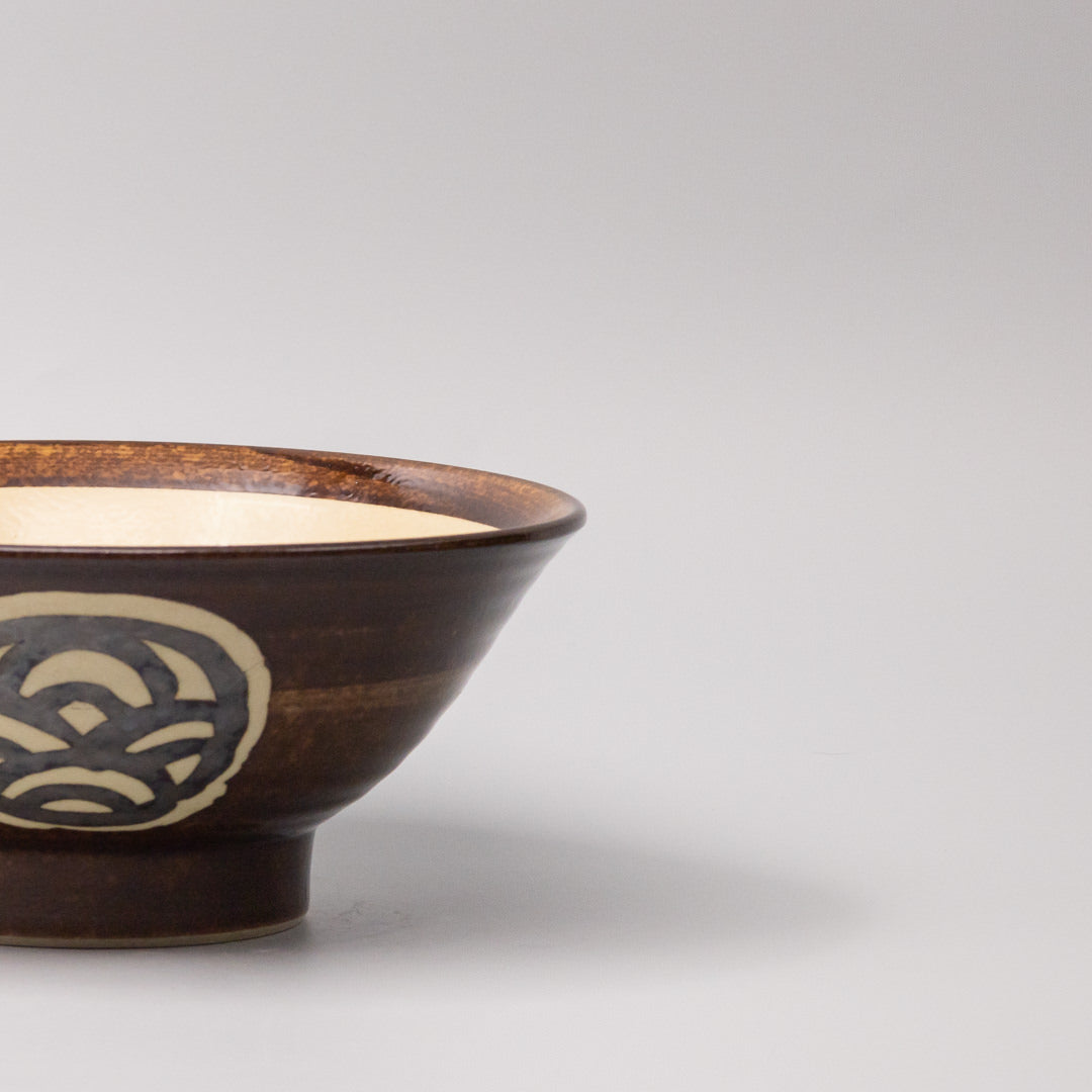 Udon Bowl 22cm Toffee Mon Glaze V637-C0961