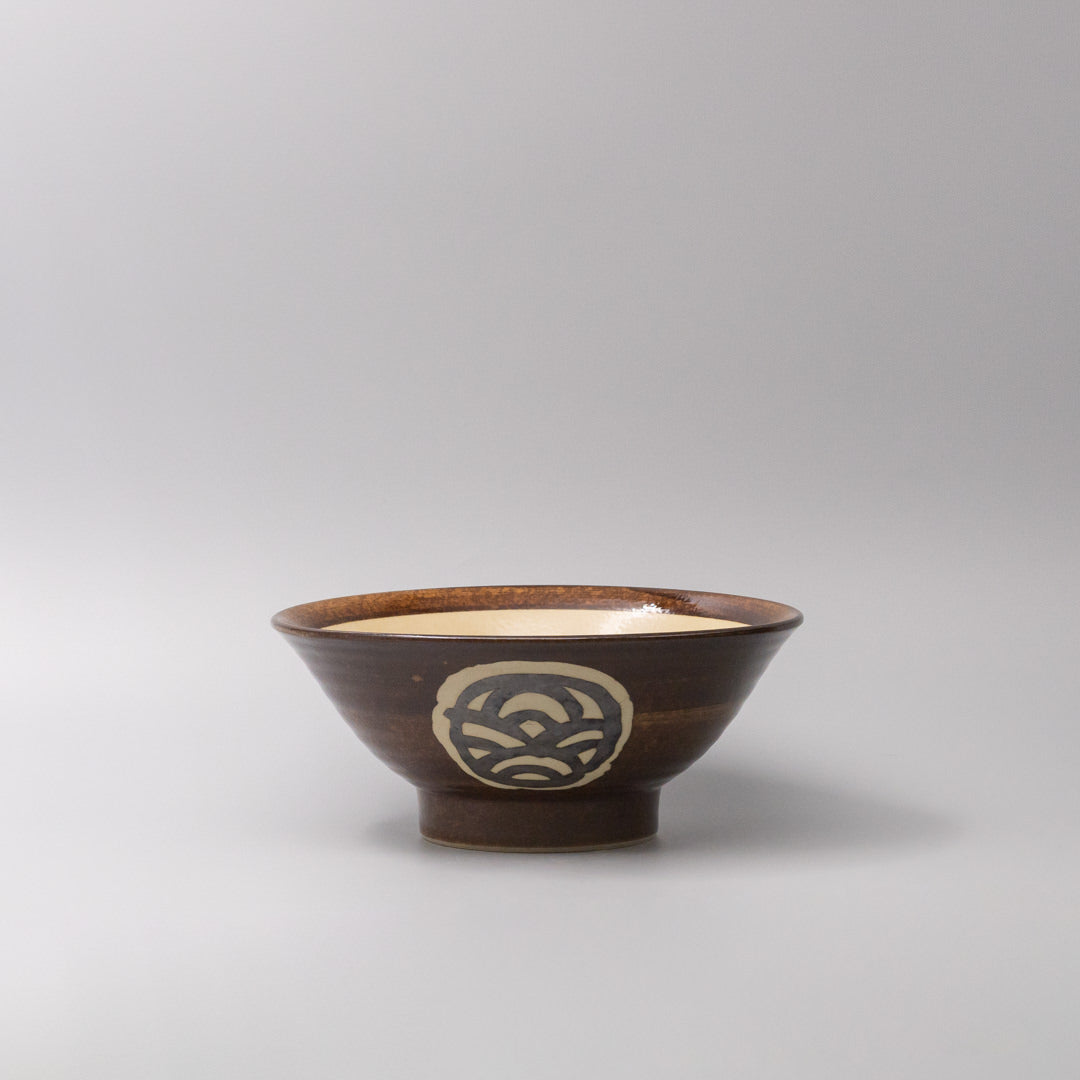 Udon Bowl 22cm Toffee Mon Glaze V637-C0961