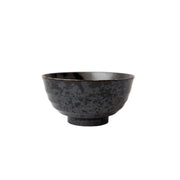 Udon Bowl Fluted 17cm Gloss Black Stripes On Gunmetal Glaze V637-C0971