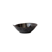 Bowl with Handle 13cm Black Stripes On Gunmetal Glaze V637-C0985