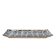 Sashimi Plate 27cm Brush Blue Ring Glaze V637-C0995C