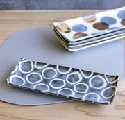 Sashimi Plate 27cm Brush Blue Ring Glaze V637-C0995C