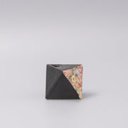 Vase Black Bright 4.5H Triangular V637-C0997D