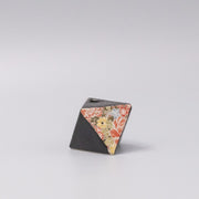 Vase Black Bright 4.5H Triangular V637-C0997D