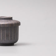 Cup Chawanmushi 170ml Matt Black Stripe Glaze V637-C1052