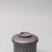 Cup Chawanmushi 170ml Matt Black Stripe Glaze V637-C1052