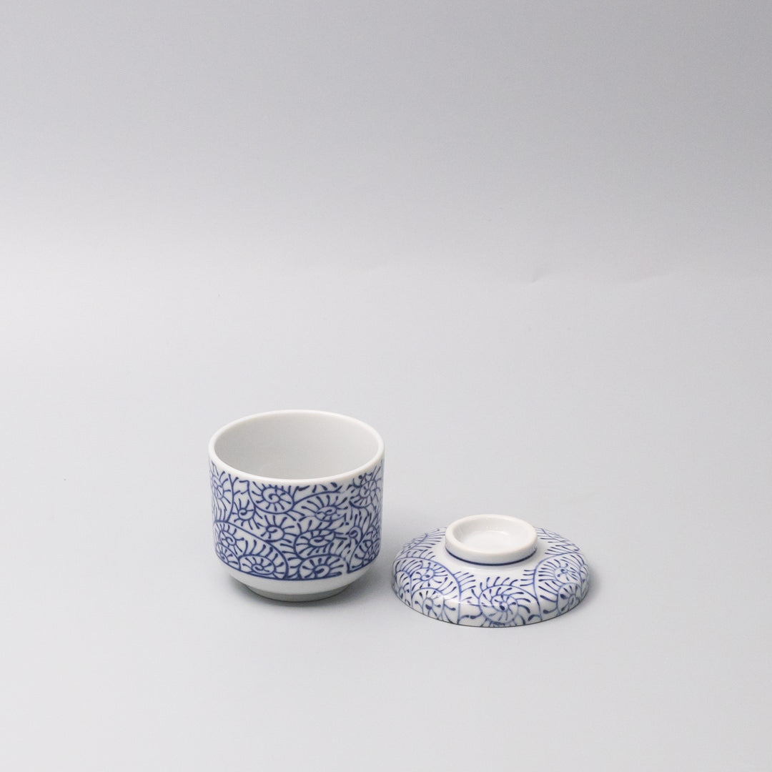 Cup Chawanmushi 170ml Blue Paisley Glaze V637-C1053