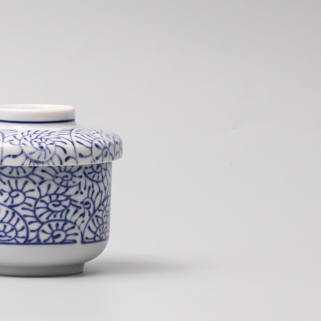 Cup Chawanmushi 170ml Blue Paisley Glaze V637-C1053
