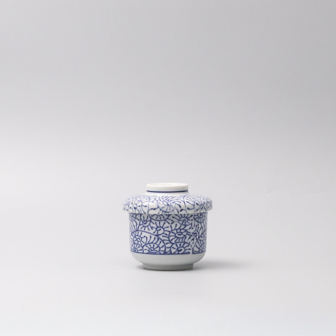 Cup Chawanmushi 170ml Blue Paisley Glaze V637-C1053