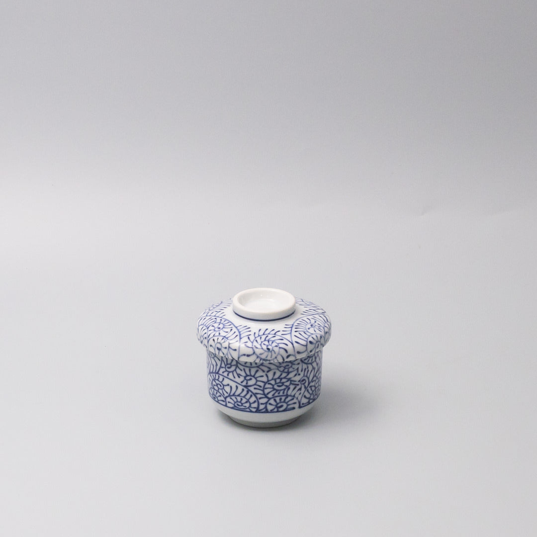 Cup Chawanmushi 170ml Blue Paisley Glaze V637-C1053