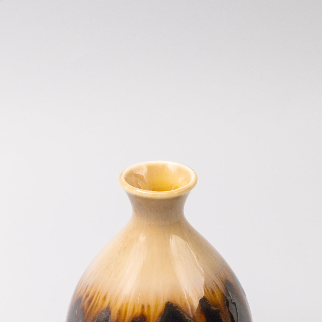 Sake Jug 300ml Black Gloss Sunflower Drip Glaze V637-C1056