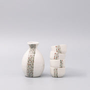 Sake Set for Four 330ml White Abacus Glaze V637-C1093