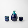 Sake Set for Four 330ml Cobalt Teal Glaze V637-C1094