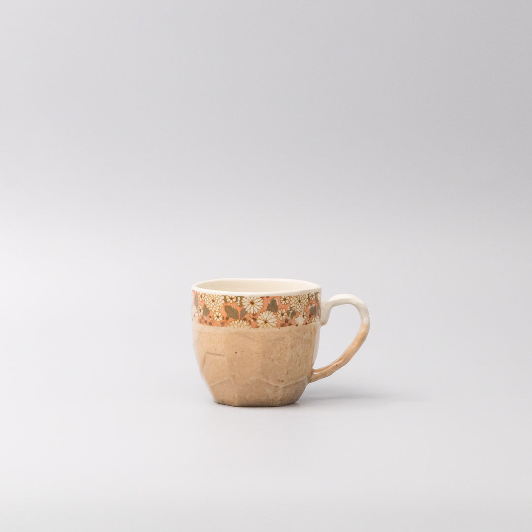 Mug in a Gift Box 260ml Apricot Floral Band Design V637-C1105