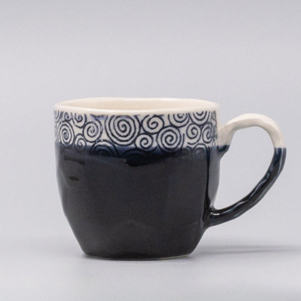 Mug in a Gift Box 260ml Navy Spiral Band Glaze V637-C1106