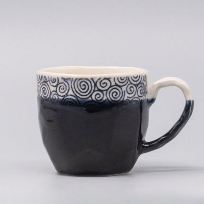 Mug in a Gift Box 260ml Navy Spiral Band Glaze V637-C1106