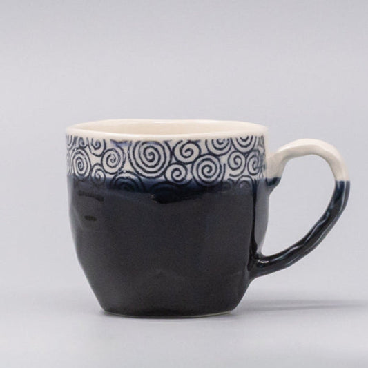 Mug in a Gift Box 260ml Navy Spiral Band Glaze V637-C1106