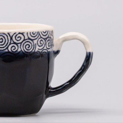 Mug in a Gift Box 260ml Navy Spiral Band Glaze V637-C1106