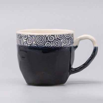 Mug in a Gift Box 260ml Navy Spiral Band Glaze V637-C1106