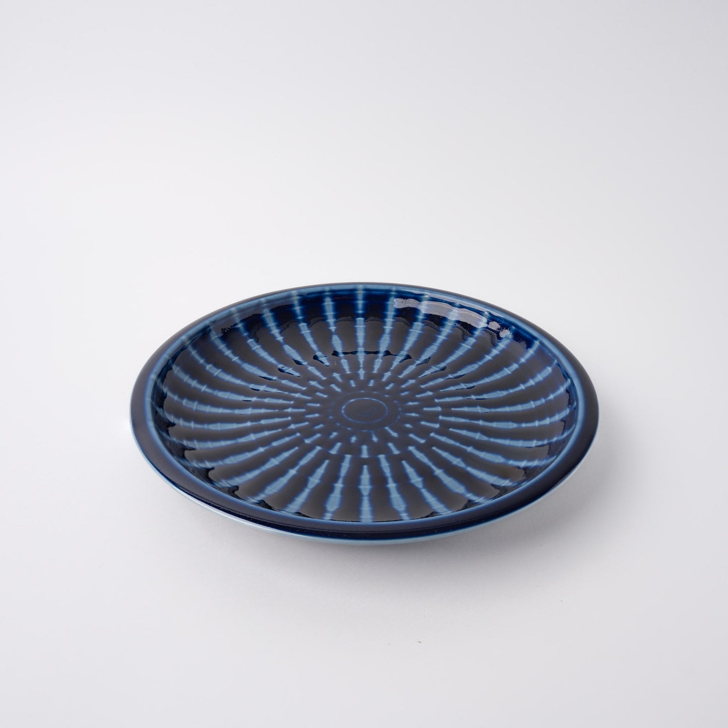 Plate Thick Edge 26cm Cobalt Rays Glaze V637-C1157