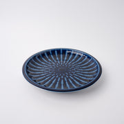 Plate Thick Edge 26cm Cobalt Rays Glaze V637-C1157