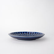 Plate Thick Edge 26cm Cobalt Rays Glaze V637-C1157
