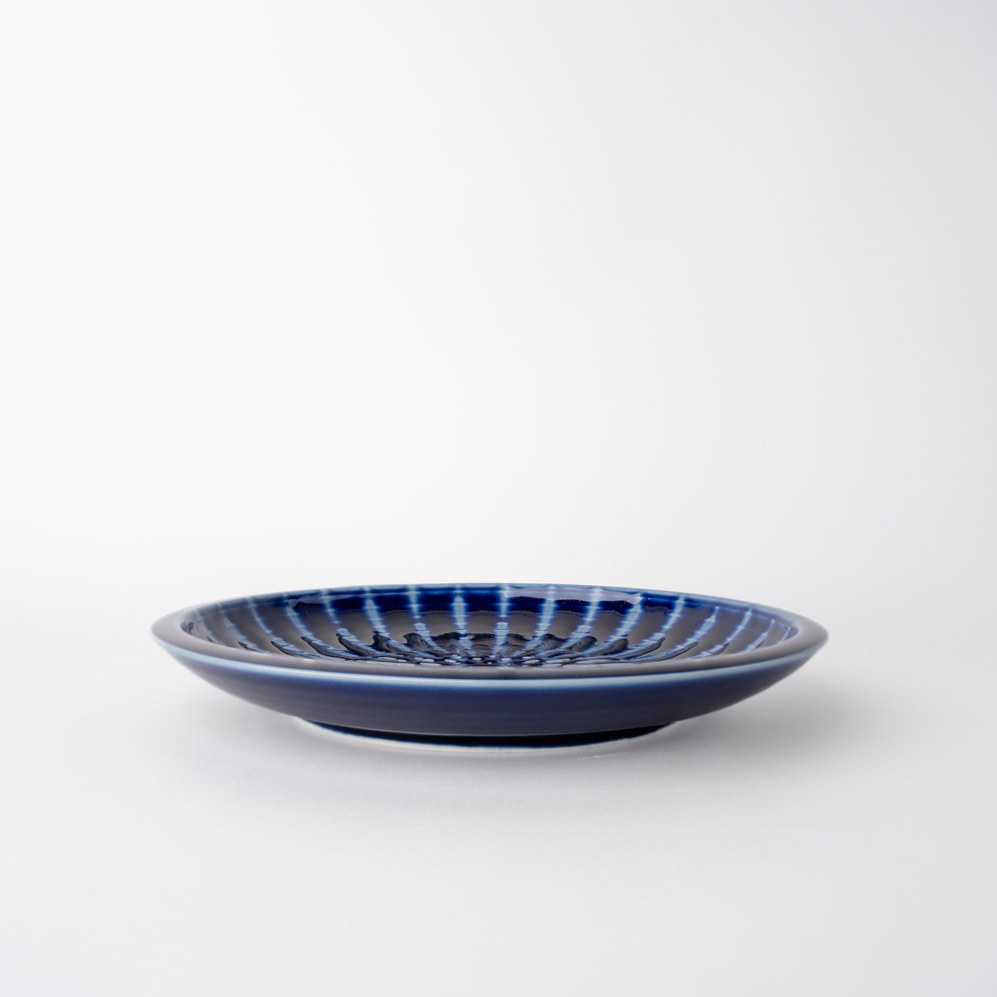 Plate Thick Edge 26cm Cobalt Rays Glaze V637-C1157