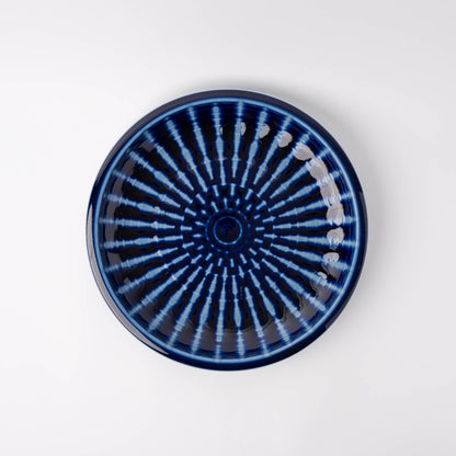 Plate Thick Edge 26cm Cobalt Rays Glaze V637-C1157