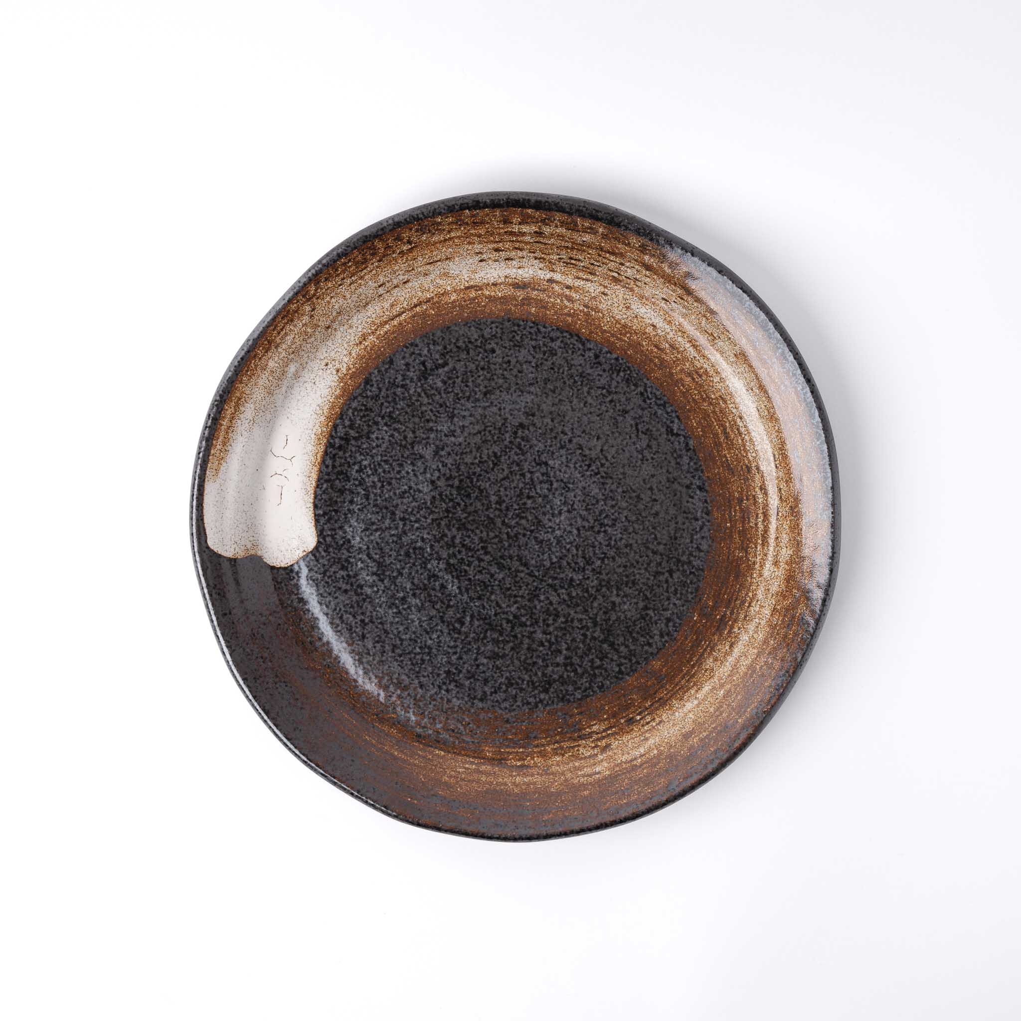 Plate 24cm Brushstroke Black V637-C1208