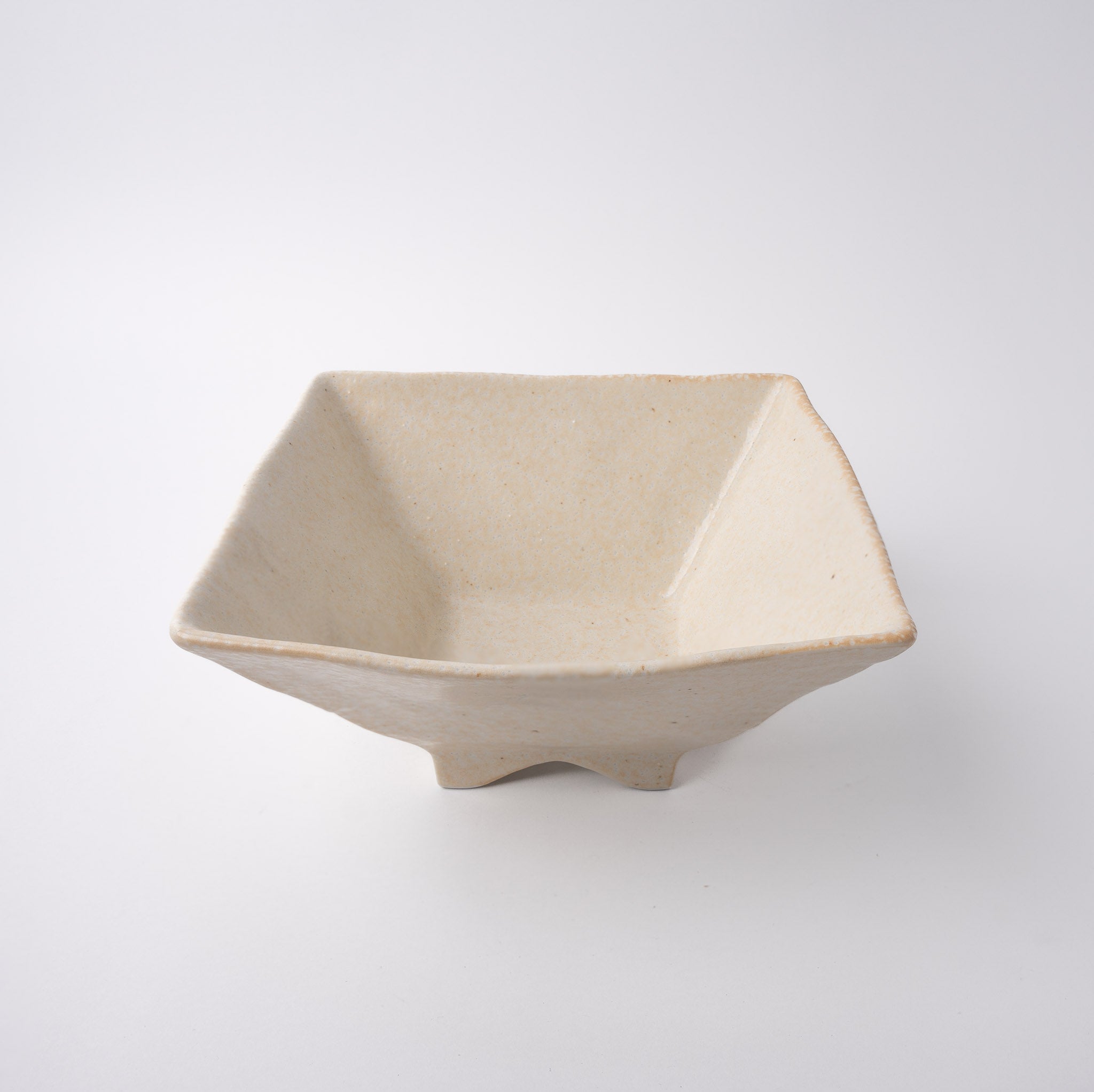 Fluted Bowl Square 21x21cm Oatmeal Glaze V637-C1210