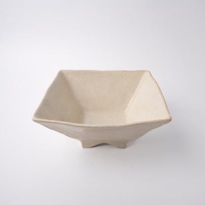 Fluted Bowl Square 21x21cm Oatmeal Glaze V637-C1210