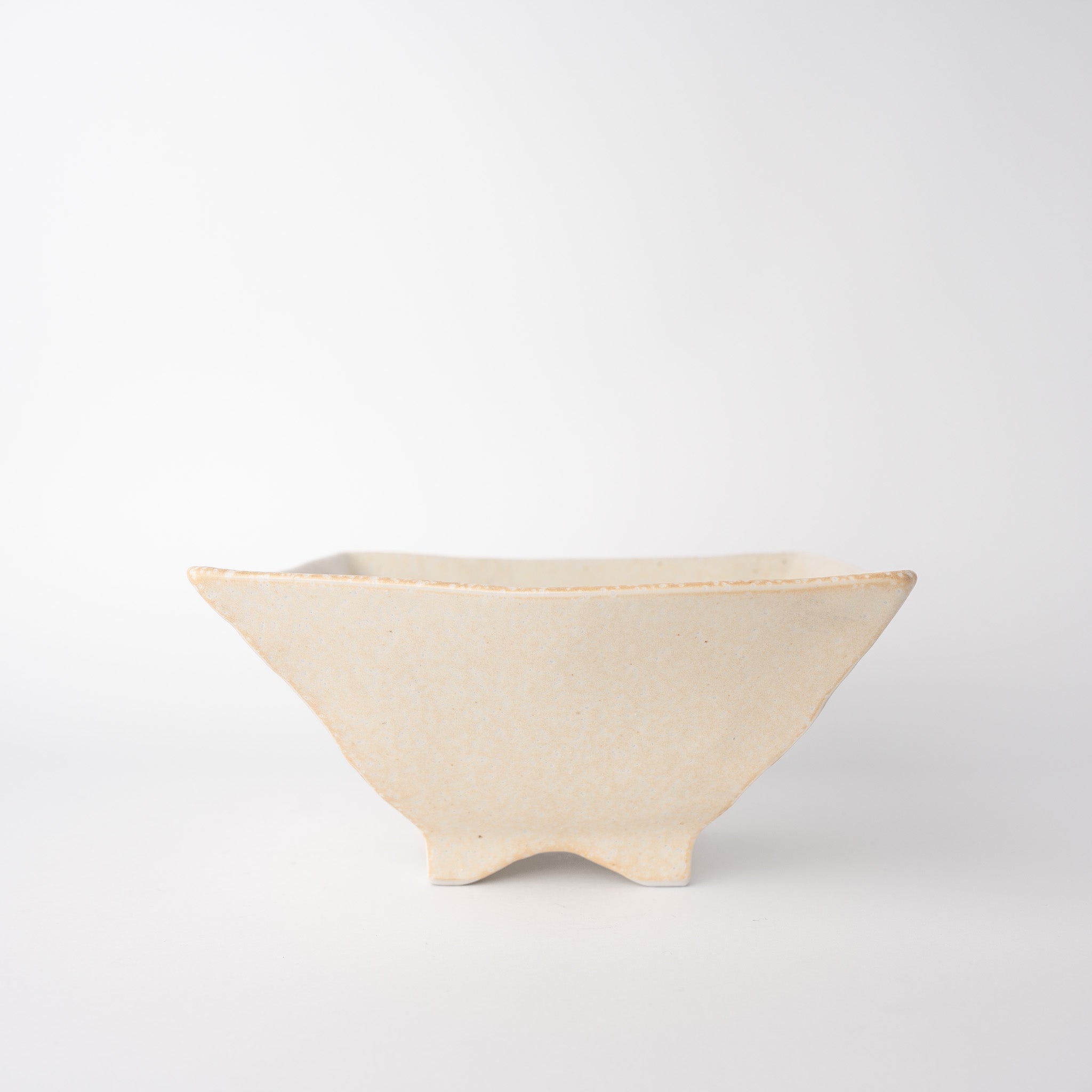 Fluted Bowl Square 21x21cm Oatmeal Glaze V637-C1210