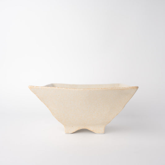 Fluted Bowl Square 21x21cm Oatmeal Glaze V637-C1210