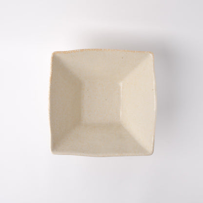 Fluted Bowl Square 21x21cm Oatmeal Glaze V637-C1210