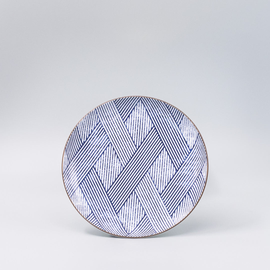 Plate 18cm Thatched Navy Design V637-C1224
