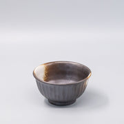 Bowl Deep 18cm Black Ridged Glaze V637-C1231