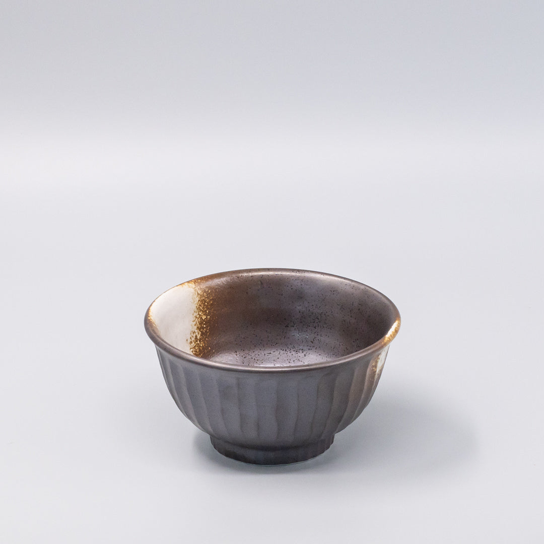 Bowl Deep 18cm Black Ridged Glaze V637-C1231