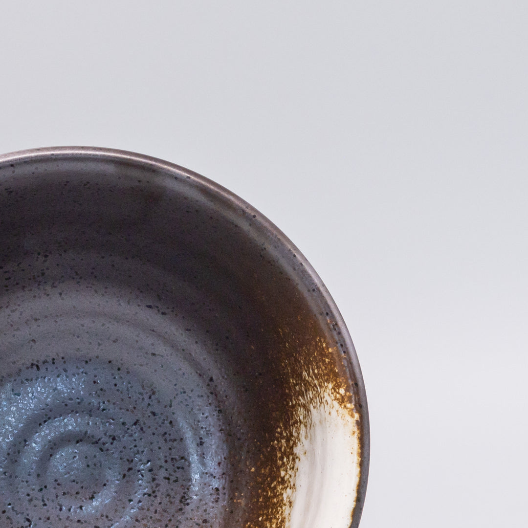 Bowl Deep 18cm Black Ridged Glaze V637-C1231