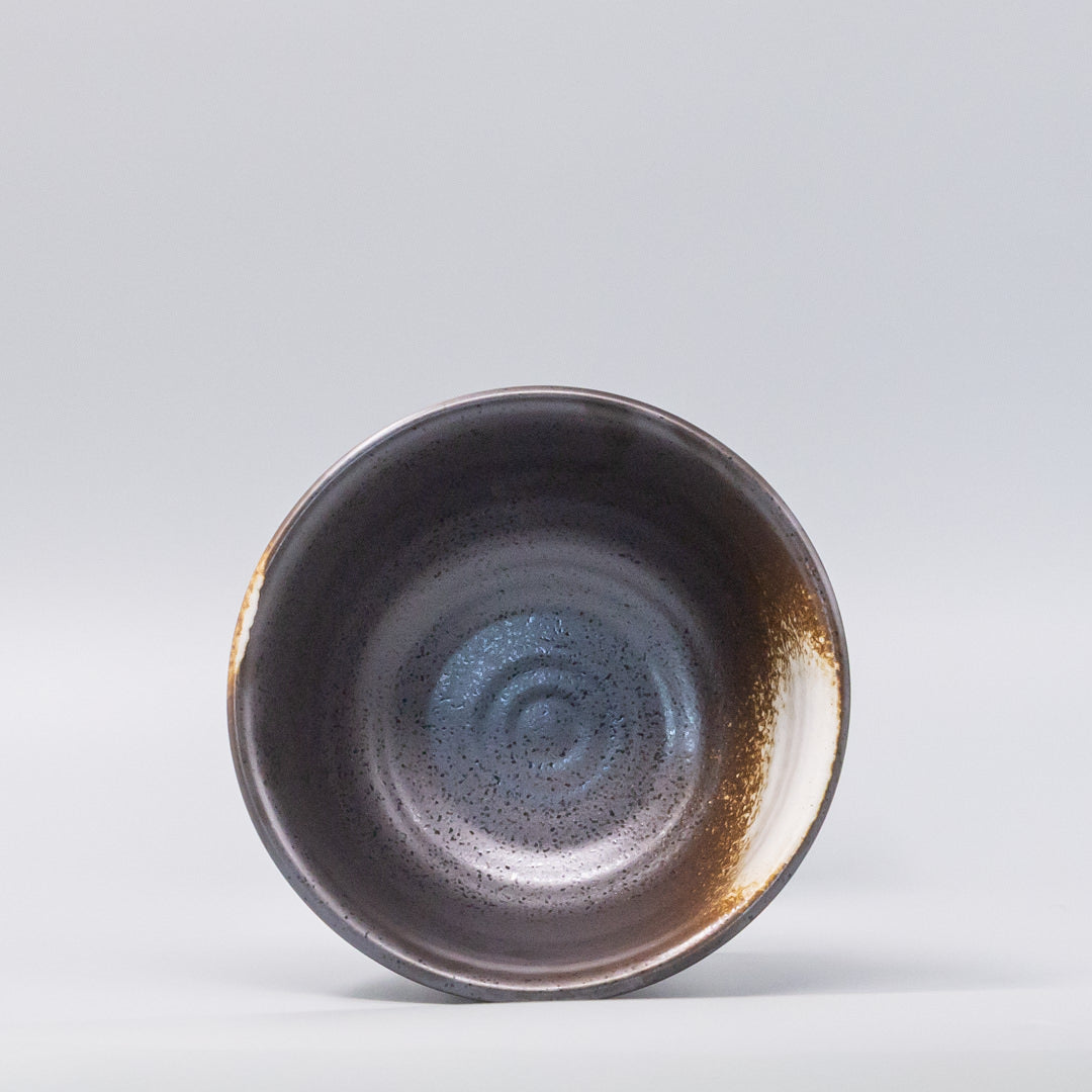 Bowl Deep 18cm Black Ridged Glaze V637-C1231