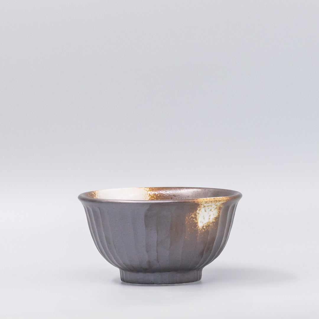 Bowl Deep 18cm Black Ridged Glaze V637-C1231