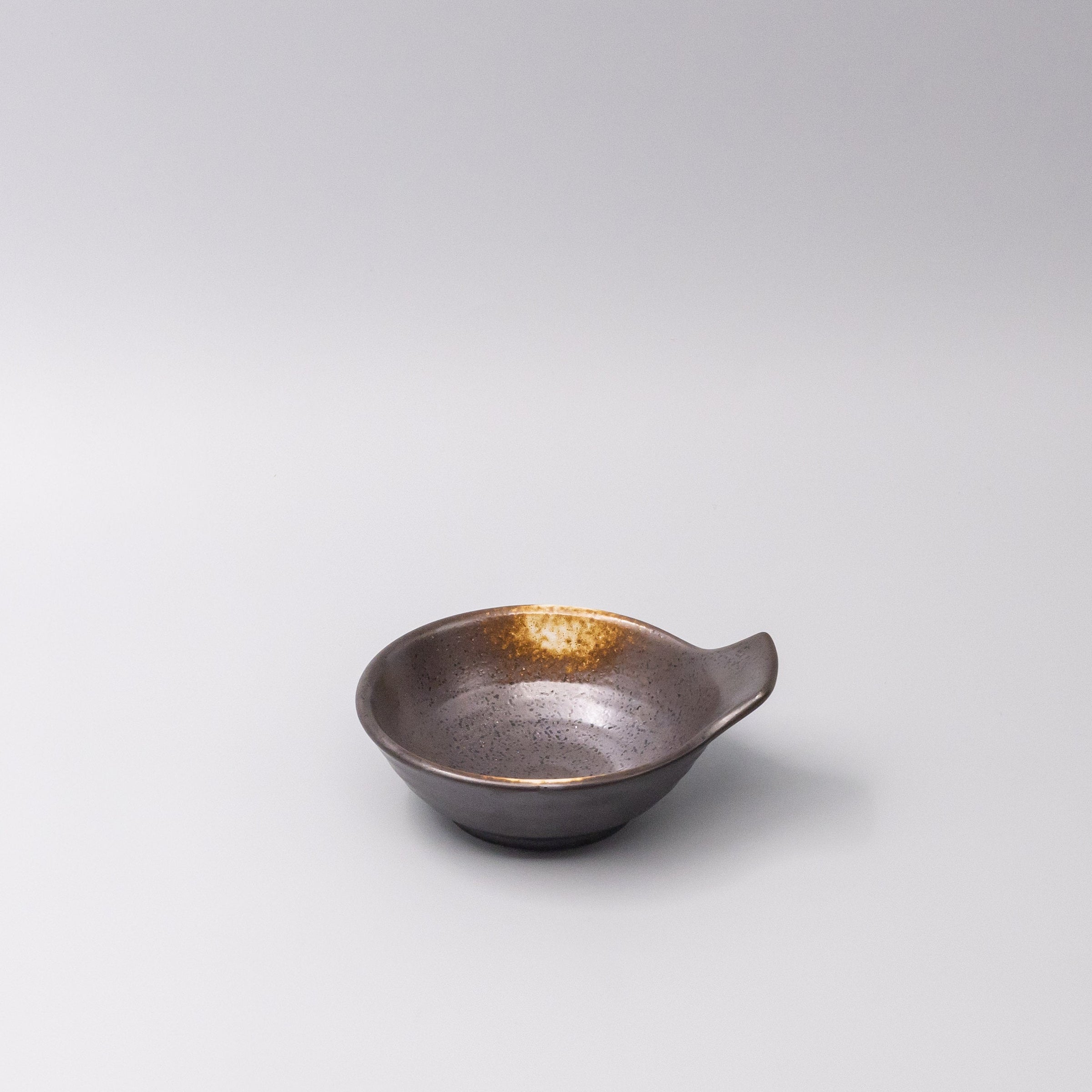 Bowl with Handle 12cm Bronze Glaze V637-C1232